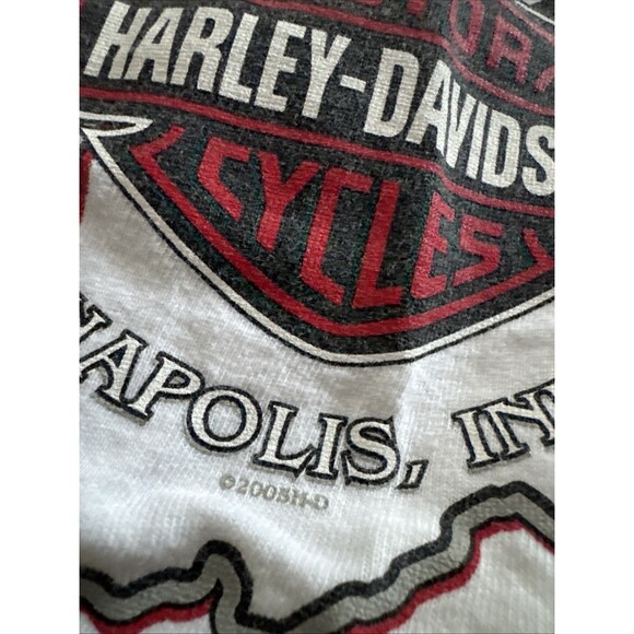 Vintage Harley Davidson T-Shirt Mens Indianapolis Motorcycles Eagle Flag 2006 - Picture 8 of 8
